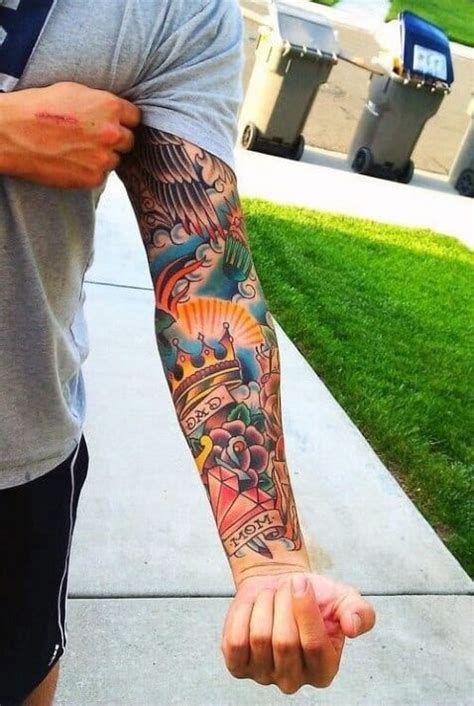60 Traditional Tattoo Sleeve Designs For Men Old School Ideas