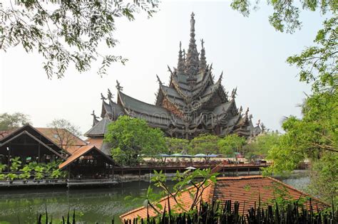 The Exotic Wooden Temple In Thailand Editorial Photography Image Of