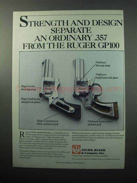 1988 Ruger Gp100 Revolver Ad Strength And Design