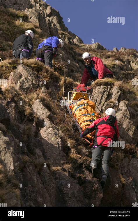 Langdaleambleside Mountain Rescue Team Rescue An Injured Climber From