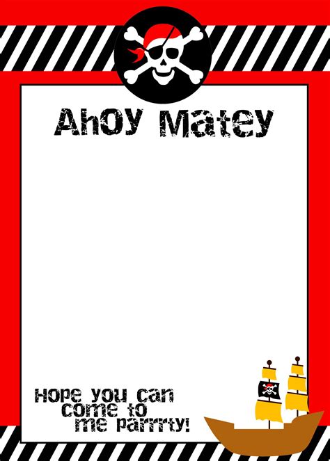Pirate Birthday Party With Free Printables Pirate Party Invitations
