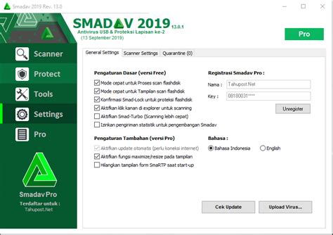 Key Smadav Pro Pemakaian Universal Tahupost