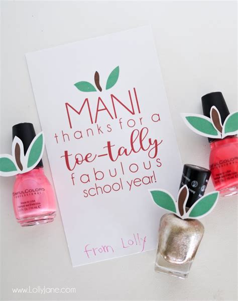 Teacher Appreciation Mani Thanks Gift Tag