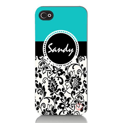 Personalized Iphone 4 4s 5 Cell Phone Case With Your Name And Damask