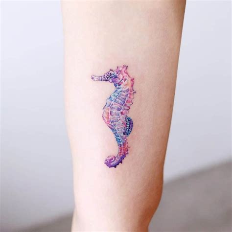 Seahorse Tattoo On Neck