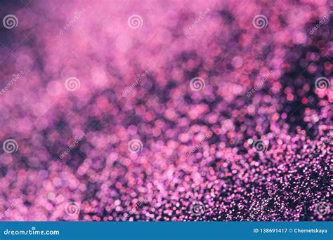 Pink Glitter With Bokeh Effect On Dark Stock Image Image Of