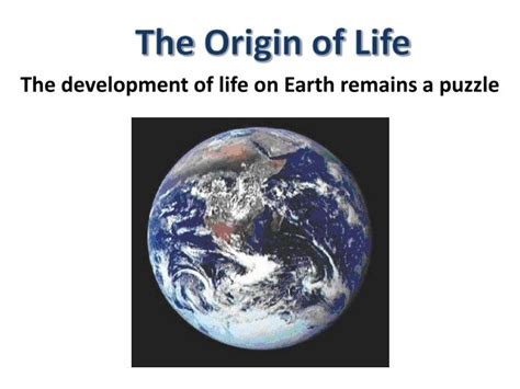 Ppt The Origin Of Life The Development Of Life On Earth