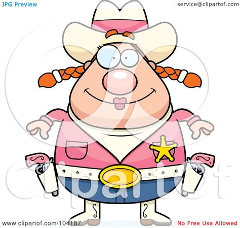 Royalty Free Rf Clipart Illustration Of A Chubby Female Cowgirl