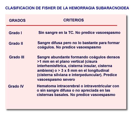 Clasificacion Fisher Para Hemorragia Subaracnoidea Pdf