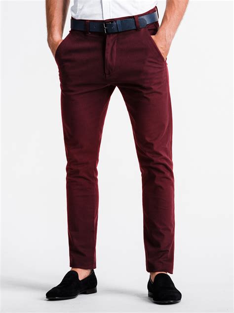 Mens Pants Chinos P830 Dark Red Modone Wholesale Clothing For Men