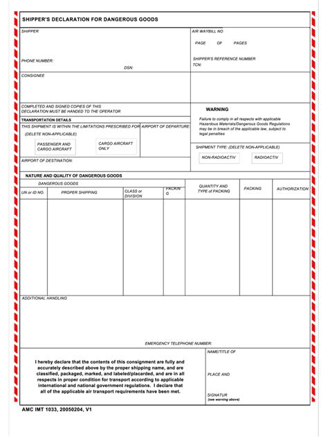 Dangerous Goods Form Pdf Fill Out And Sign Printable Pdf Template