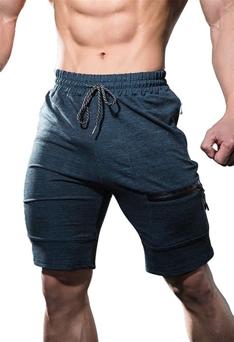 Mens Fitted Gym Workout Shorts Running Training Bodybuilding Jogger