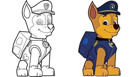 How To Draw Chase Paw Patrol 1 ♥️ Youtube