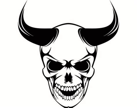 Skull 30 Horns Devil Satan Beast Death Killer Tattoo Skeleton T Shirt
