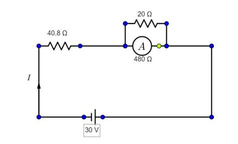 A Circuit Contains An Ammeter A Battery Of 30v And A Resistance 40