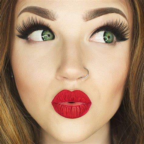 Red Lip Fantasy Applying False Lashes False Eyelashes Sfx Makeup