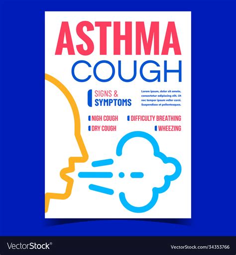 Asthma Cough Creative Promotional Poster Vector Image