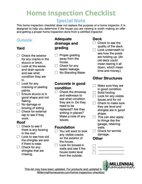 Diy Home Inspection Checklist For Buyers Free Printable January 2024