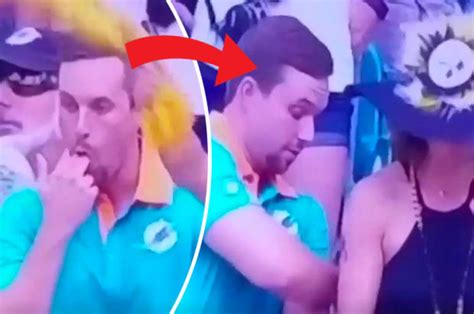 Bloke Caught On Live Tv Miming Putting His Fingers Up Womans Bum Daily Star
