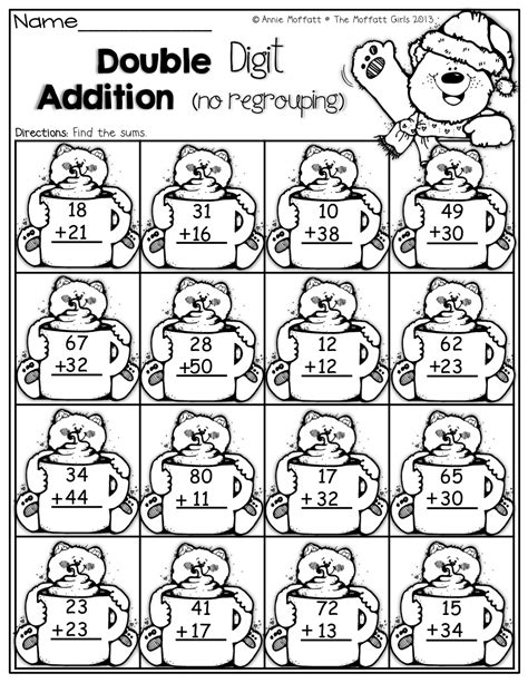 Two Digit Addition With And Without Regrouping Worksheet