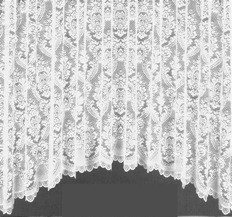 Traditional Thick Heavy White Lace Net Jardiniere Curtain Panel 150x42