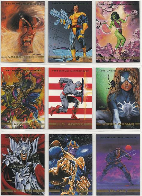 A real american hero and g.i. 1993 MARVEL MASTERPIECES: Cards #28-36