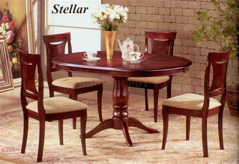Mahogany Finish Modern Oval Dining Table Woptional Chairs
