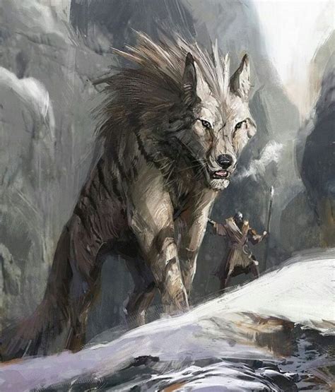 Rad Giant Wolf Fantasy Creatures Art Mythical Creatures Art