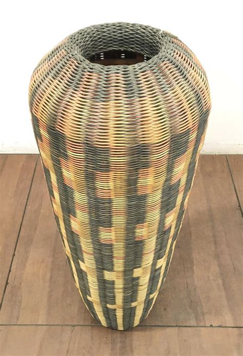 Lot Southwestern Style Handmade Woven Floor Vase
