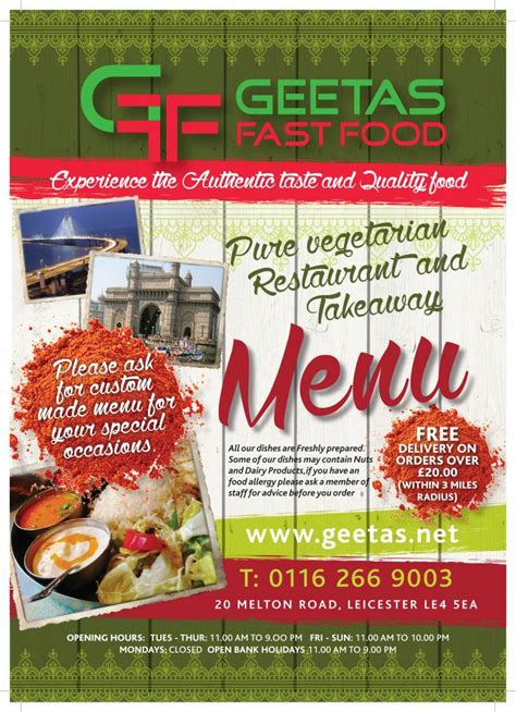 It is an indian fast food restaurant chain owned by the barbeque nation hospitality ltd. Geetas Fast Food Indian restaurant on MELTON ROAD ...