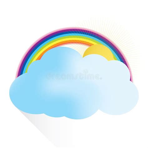 Cloud And Rainbow With Text Space Stock Vector Illustration Of Cloud