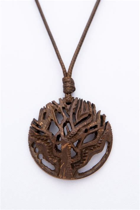 T For Him Pendant The Tree Of Life From Coconut Shell Abstract