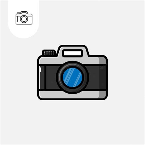 Premium Vector Camera Icon Cartoon Flat Design