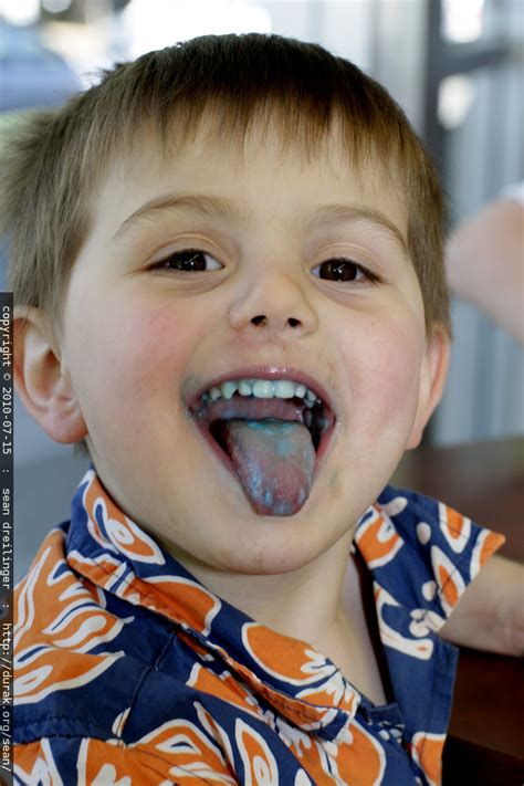 Photo Blue Tongue From Ice Cream By Seandreilinger