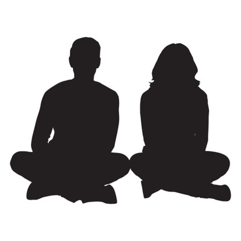 Couple Sitting On Ground Silhouette Png And Svg Design For T Shirts