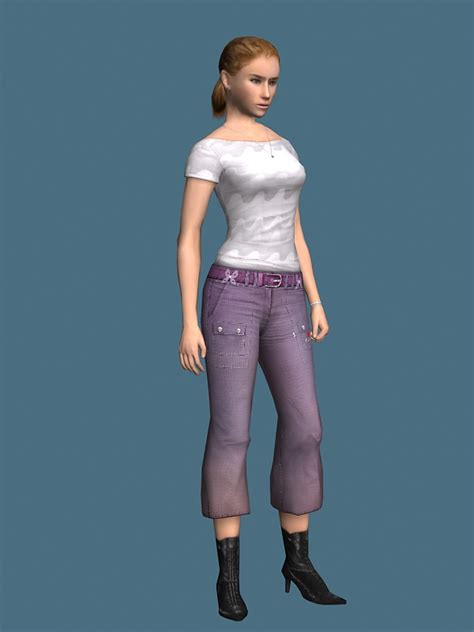 Young Girl Rigged 3d Model 3ds Maxmaya Files Free Download Cadnav