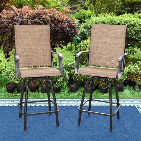 Summit Living Outdoor Swivel Bar Stool Set Of 2metal Height Chairs