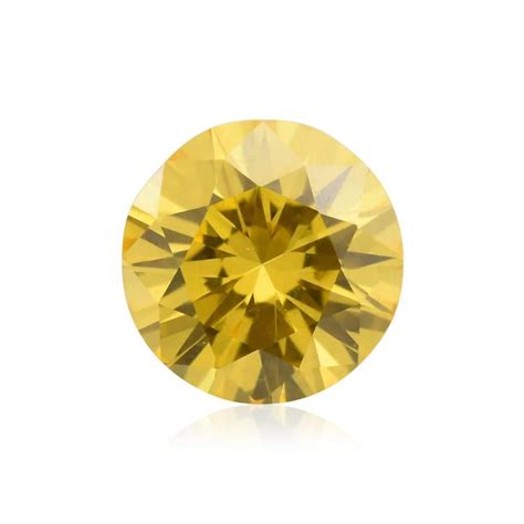 023 Carat Fancy Vivid Yellow Diamond Round Shape Si1 Clarity Gia