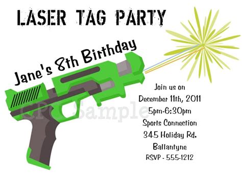 laser tag party invitations printable