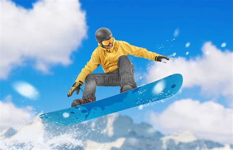 Snowboarder Performing A Jump Stock Image Image Of Extreme