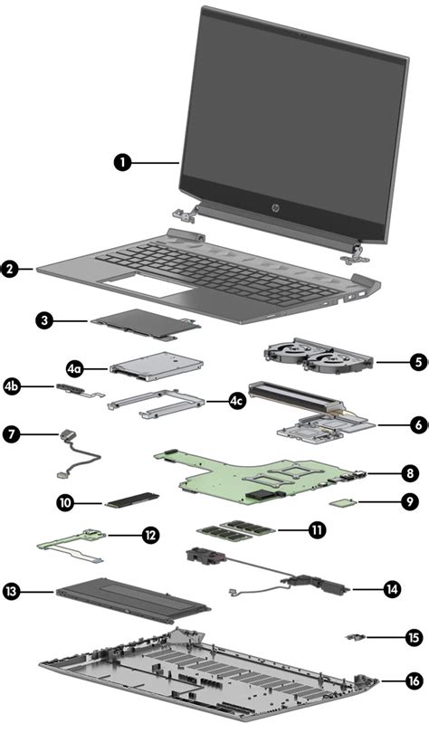 Hp Pavilion Gaming 16 Laptop Pc Illustrated Parts Hp® Customer Support