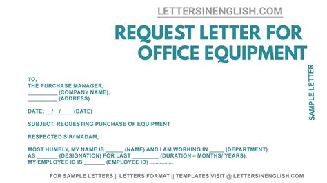 Requisition Letter For Office Equipment Sample Request Letter Format