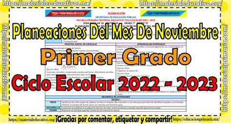 Planeacion De Noviembre Sexto Grado Reverasite