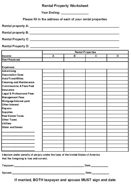 Rental Property Expenses Spreadsheet 25 Free Download Excel Templates