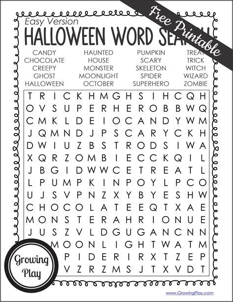Halloween Word Search Pdf