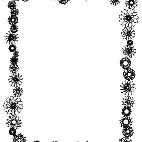 Black And White Flower Border Clipart Png Transparent Background Free