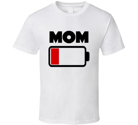 Mom Tee Mom Low Battery Exhausted Super Mom Tired Mothers Day Trendy