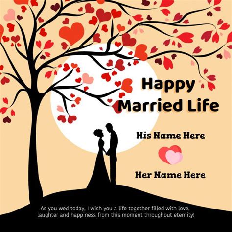 Happy Married Life Images Wishes Greeting Card  Wishes Marriage