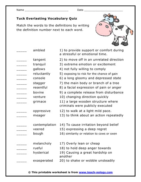 5th Grade Vocabulary Worksheets Words And Their Meanings Worksheets