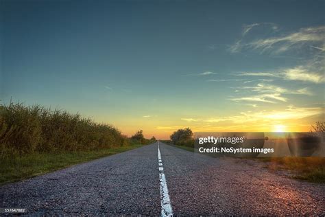 Countryside Road Sunset Stock Photo Getty Images